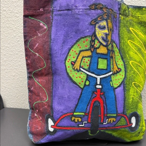 Banks Artistic Multicolor Handpainted Tote Bag - Picture 4 of 7